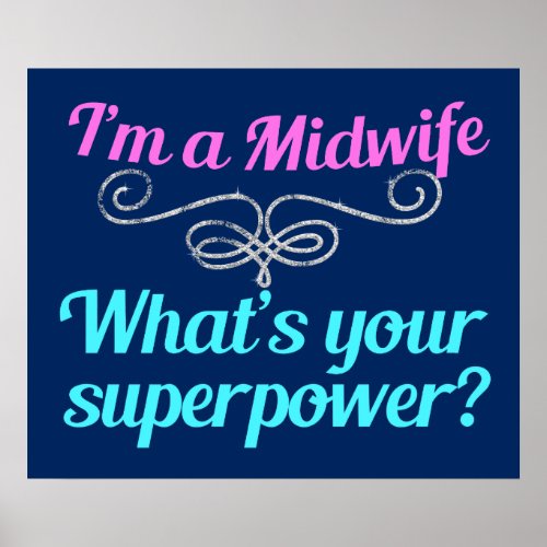 Cute Midwife Superhero Poster