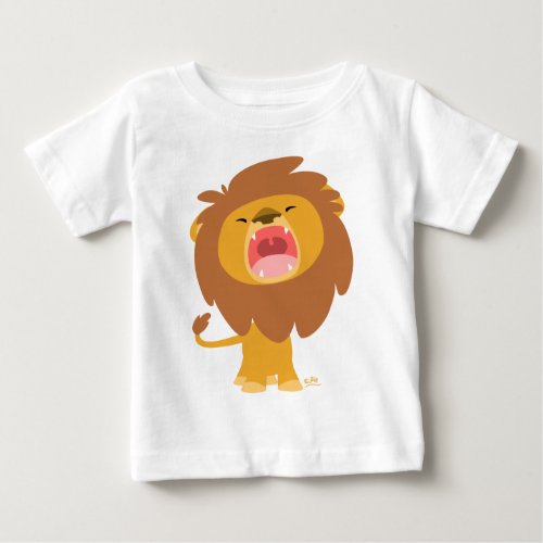 Cute Mighty  Roaring Cartoon Lion Baby T_Shirt