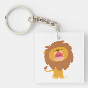 Cute Mighty Roaring Lion Cartoon Acrylic Keychain
