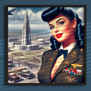 Cute Military Pin-up Poster