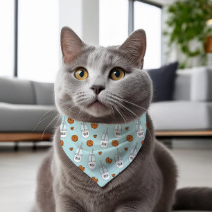 Cute Milk and Cookies Pattern Pet Bandana Collar