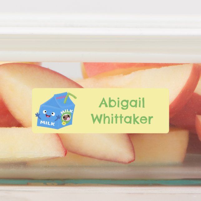 Cute milk carton character cartoon personalized labels (Affixed)