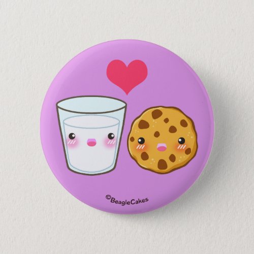 Cute Milk  Cookie Pinback Button