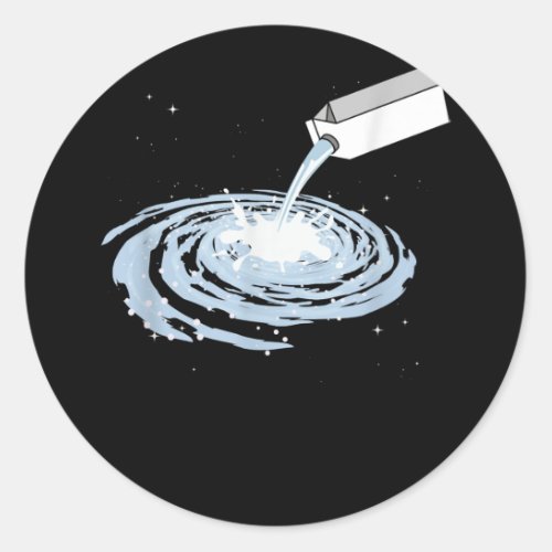 Cute Milk Milky Way Galaxy Outer Space Classic Round Sticker