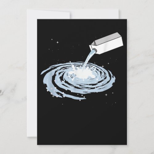 Cute Milk Milky Way Galaxy Outer Space Invitation