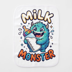 Cute "Milk Monster" Baby Burp Cloth