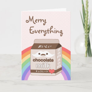 Cute Milk Mustache Holiday Card
