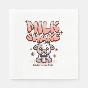Cute Milkshake Lover Little Calf Frozen Joghurt Ba Napkins