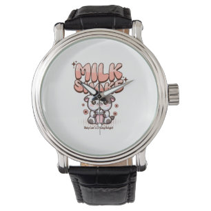 Cute Milkshake Lover Little Calf Frozen Joghurt Ba Watch