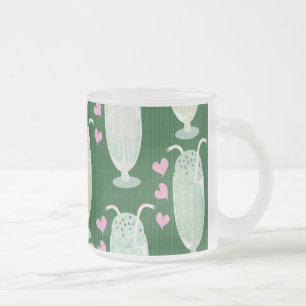 Cute Milkshakes Pattern Frosted Glass Coffee Mug