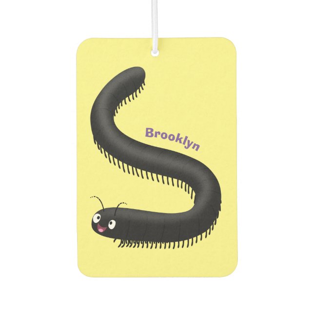 Cute millipede cartoon illustration  air freshener (Front)