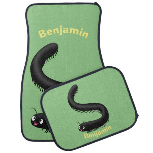 Cute millipede cartoon illustration  car floor mat