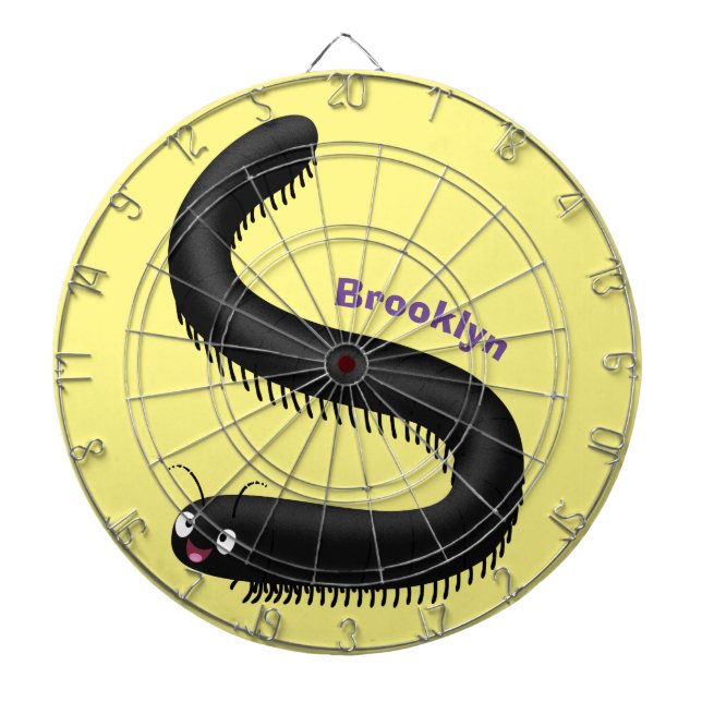 Cute millipede cartoon illustration dart board (Front)