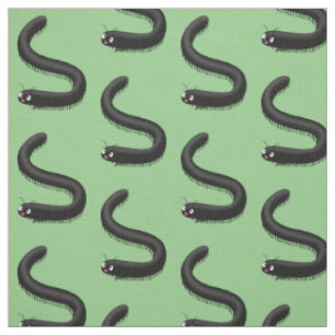 Cute millipede cartoon illustration fabric