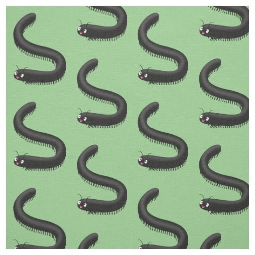 Cute millipede cartoon illustration fabric