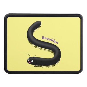 Cute millipede cartoon illustration hitch cover