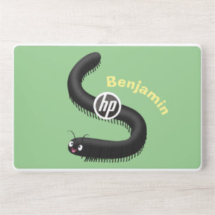 Cute millipede cartoon illustration HP laptop skin