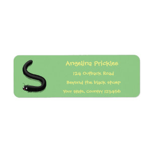 Cute millipede cartoon illustration label
