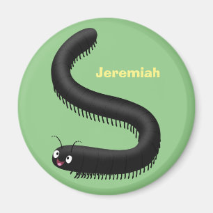Cute millipede cartoon illustration magnet