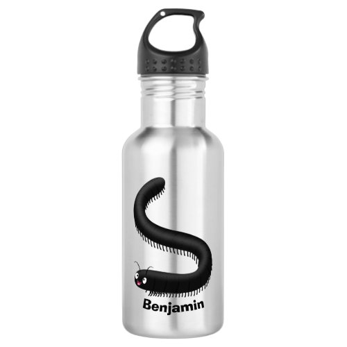 Cute millipede cartoon illustration stainless steel water bottle