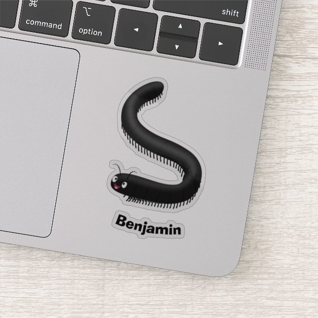 Cute millipede cartoon illustration sticker (Detail)