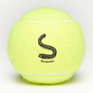 Cute millipede cartoon illustration tennis balls