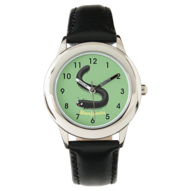 Cute millipede cartoon illustration watch (Front)