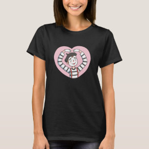 Cute Mime Love Heart Pose Doodle T-Shirt