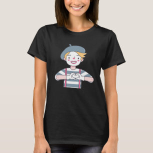 Cute Mime With Heart Hand Sign T-Shirt