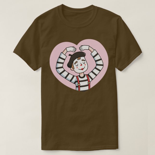 Cute Mime With Love Gesture T-Shirt (Design Front)