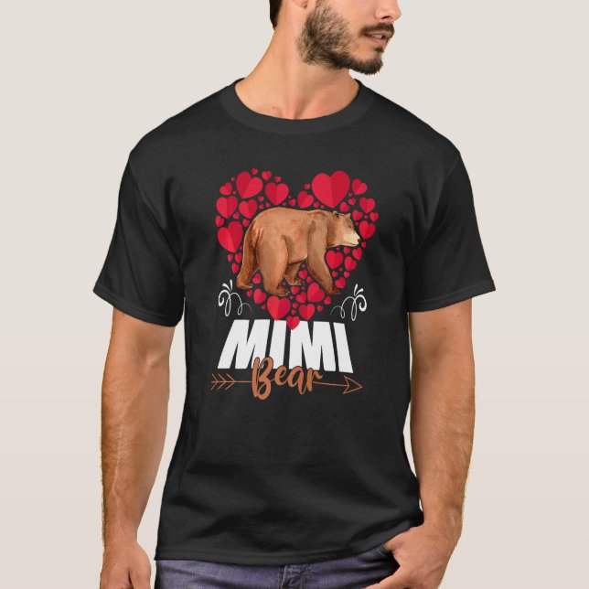 Cute Mimi Bear  Heart Grandma Happy Mother's Day W T-Shirt (Front)
