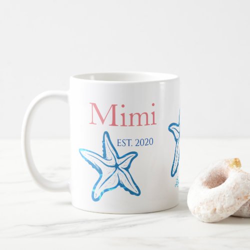Cute Mimi Blue Starfish Beachy Coffee Mug