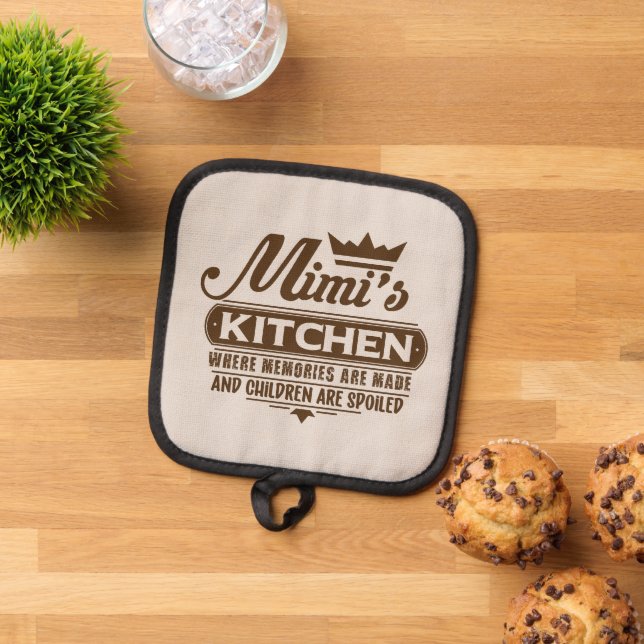 Cute MiMi's kitchen word art  Pot Holder (Top Down)