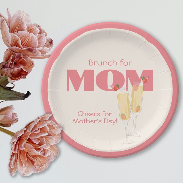 Cute Mimosas Mothers Day Paper Plates (Creator Uploaded)