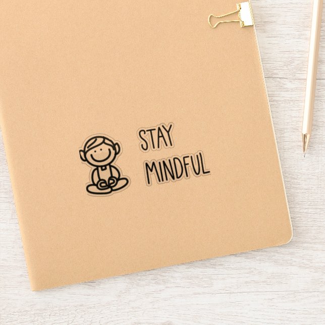 Cute Mindfulness Black and White Sticker (Notebook)