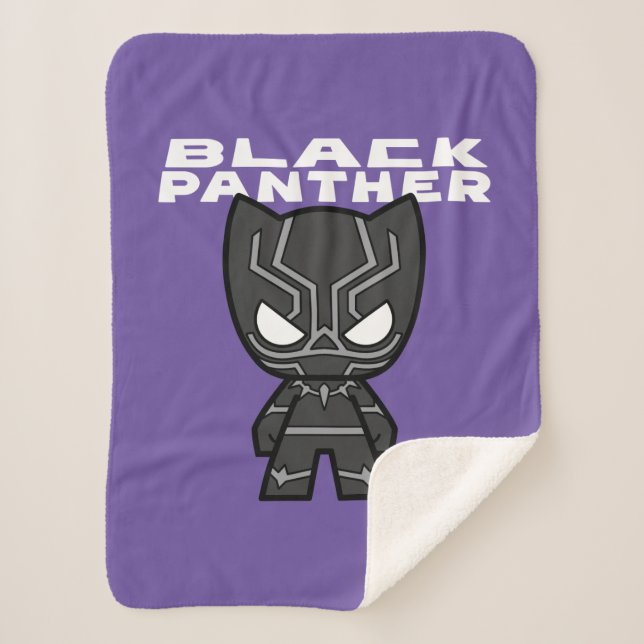 Cute Mini Black Panther Sherpa Blanket (Front)