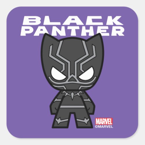 Cute Mini Black Panther Square Sticker