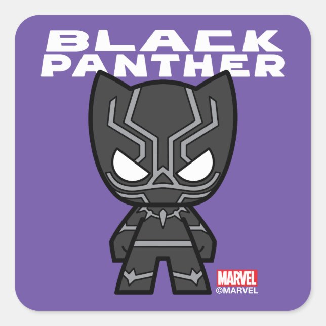 Cute Mini Black Panther Square Sticker (Front)