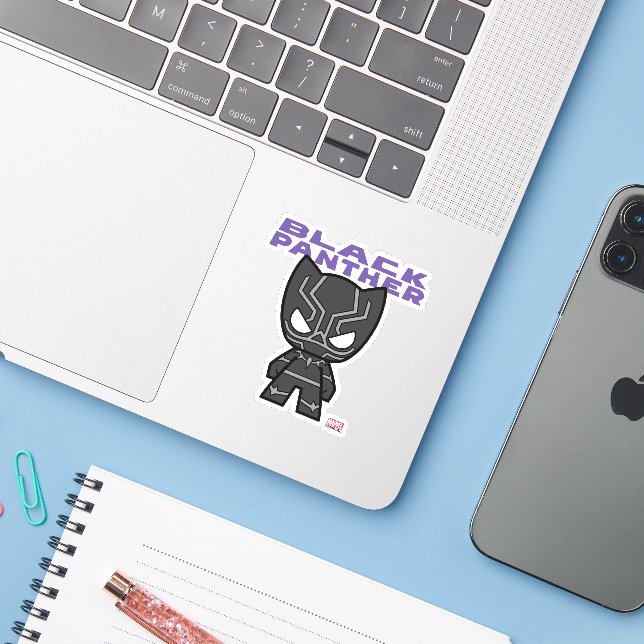 Cute Mini Black Panther Sticker (Laptop w/ iPhone)