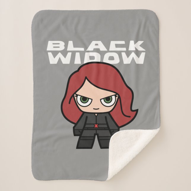 Cute Mini Black Widow Sherpa Blanket (Front)