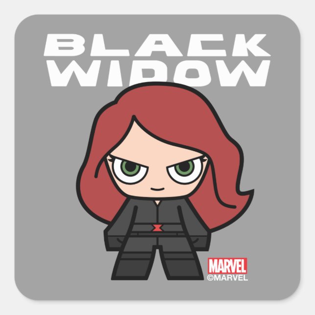 Cute Mini Black Widow Square Sticker (Front)