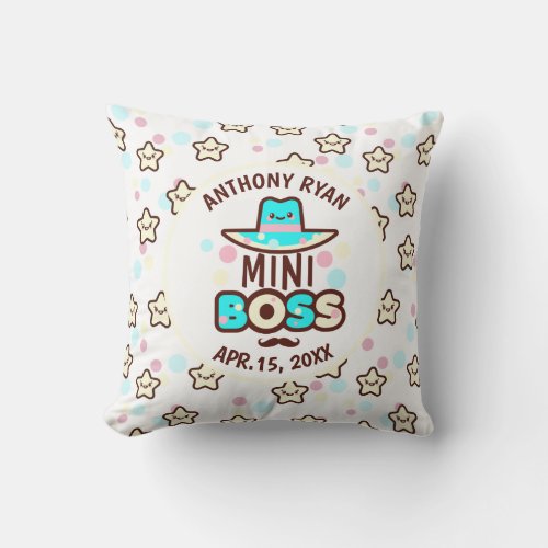 Cute MINI_BOSS Baby Boy Personalized Throw Pillow