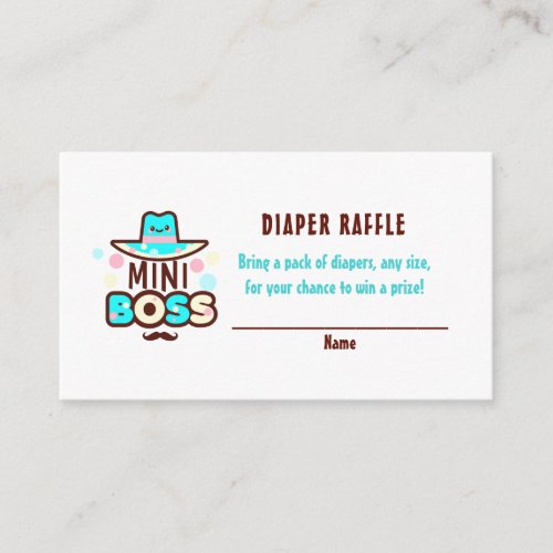 Cute Mini Boss Baby Boy Shower Diaper Raffle Cards