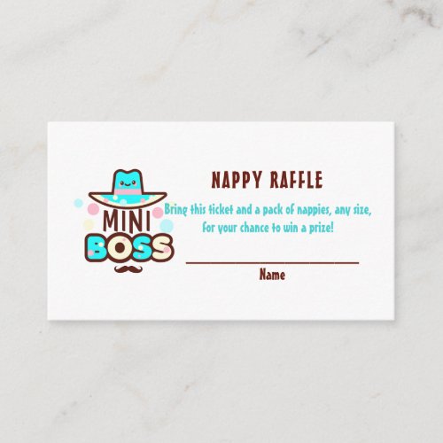 Cute Mini Boss Baby Boy Shower Nappy Raffle Cards