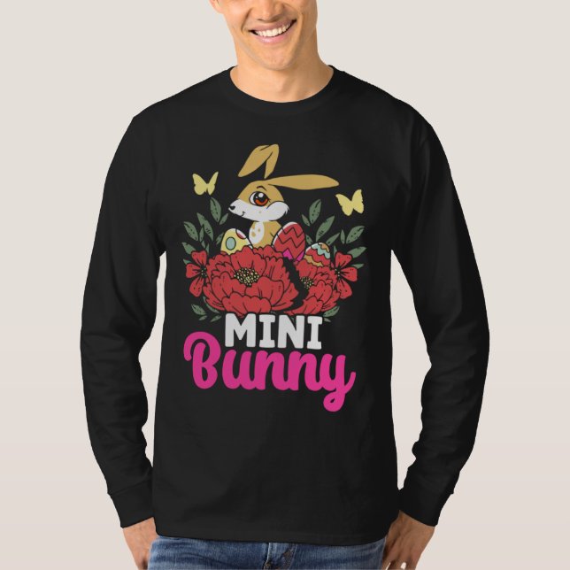 Cute Mini Bunny Easter Bunny Eggs Happy Easter T-Shirt (Front)