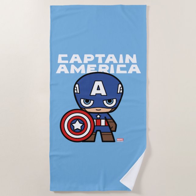 Cute Mini Captain America Beach Towel (Front)