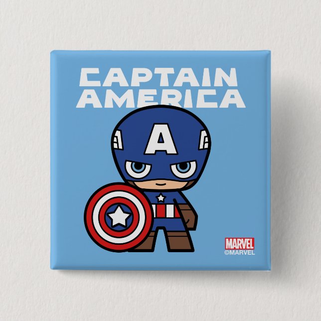 Cute Mini Captain America Button (Front)