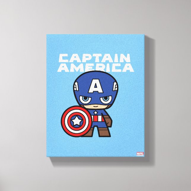 Cute Mini Captain America Canvas Print (Front)