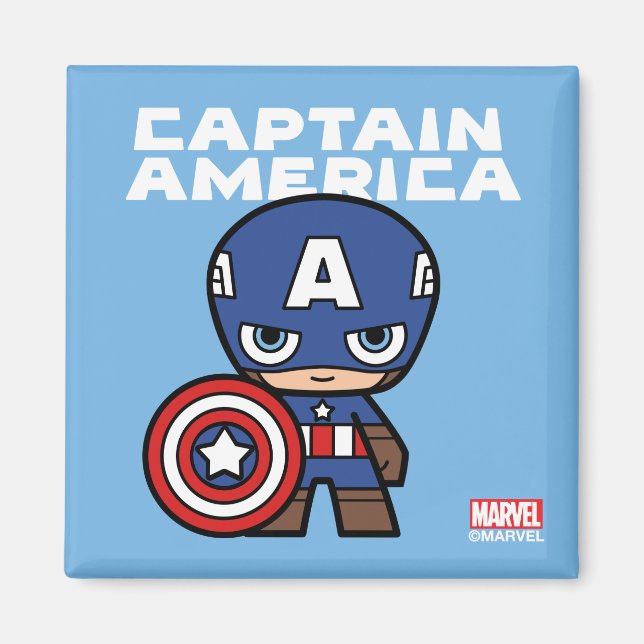 Cute Mini Captain America Magnet (Front)