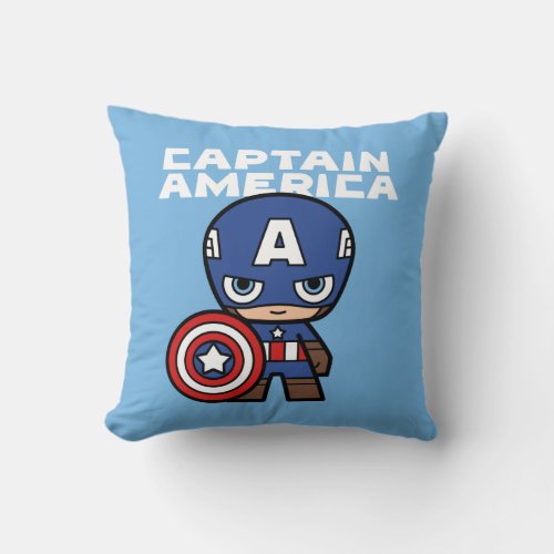 Cute Mini Captain America Throw Pillow